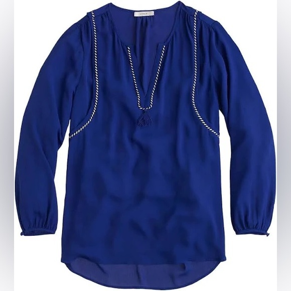 J. Crew Tops - J. Crew Royal Blue Blouse with Trim